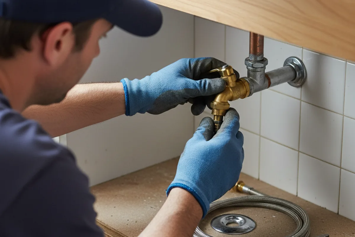 Shutoff valve and fitting work during Burst Pipe Repair in Mount Hope